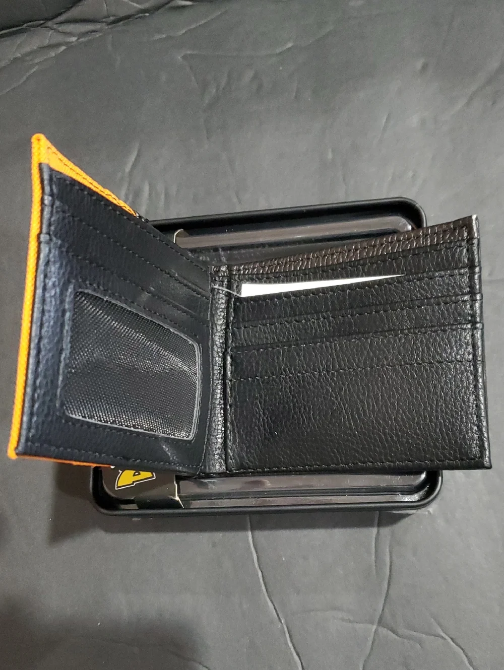 DragonBall Z black orange canvas Goku bifold wallet in DragonBall Z black‎ tin